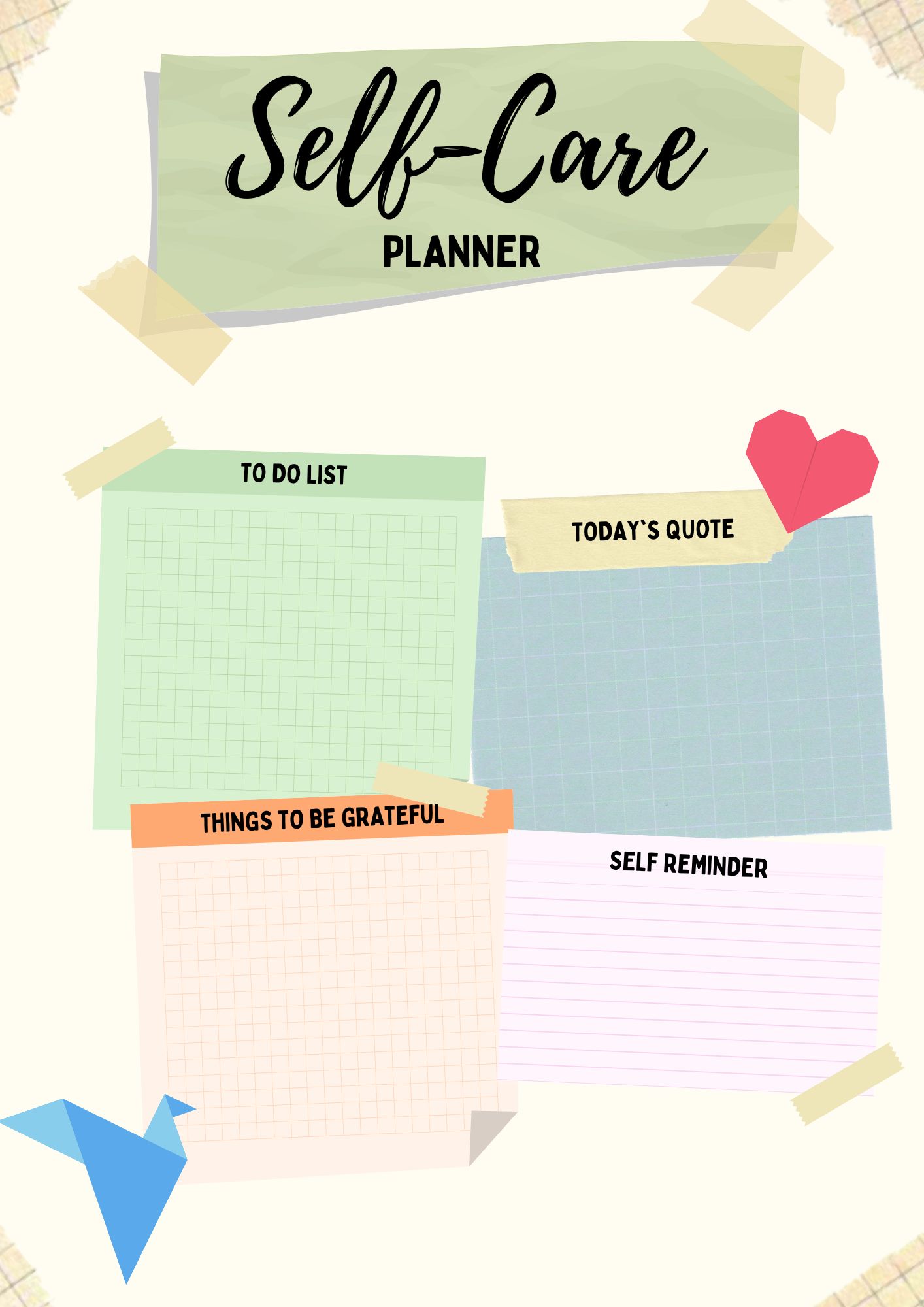 Self-Care Planner