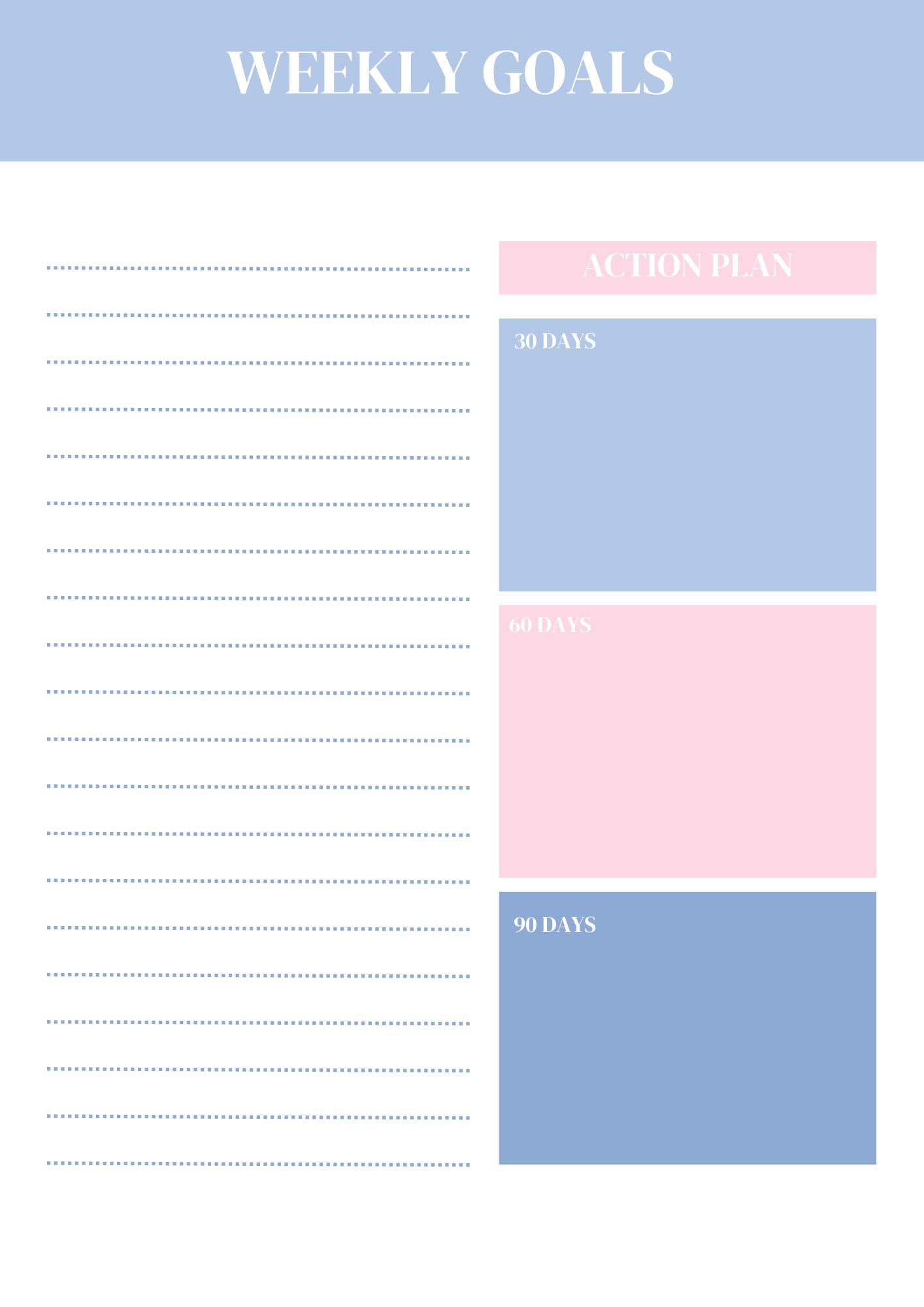 Goal-Oriented Weekly Planner