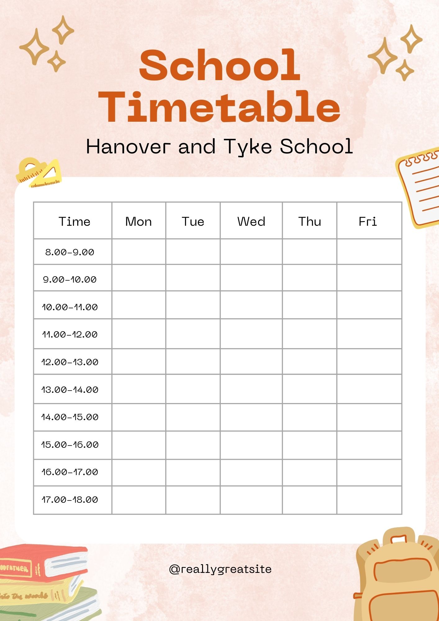 School Weekly Planner